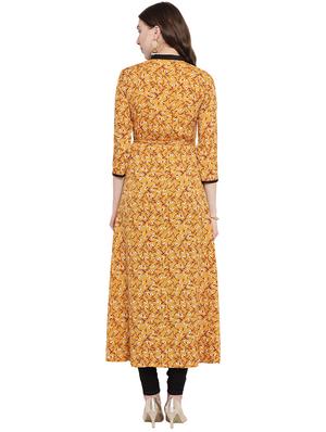 printed a-line kurta - 16016535 - Standard Image - 3