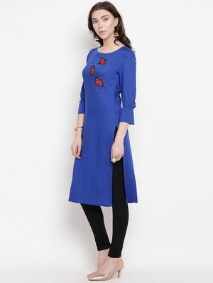 patch work straight kurta - 16016536 - Standard Image - 2