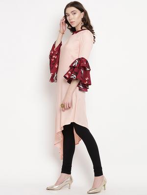 bell sleeves high-low kurta - 16016538 - Standard Image - 2