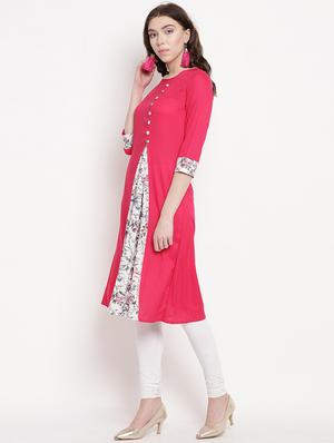 printed a-line kurta - 16016539 - Standard Image - 2