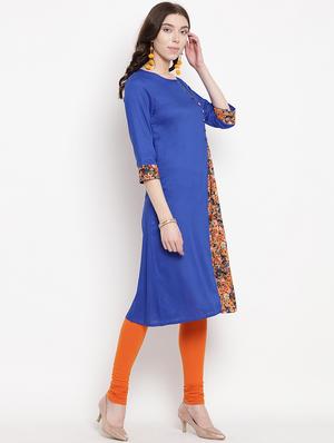 solid a-line kurta - 16016545 - Standard Image - 2