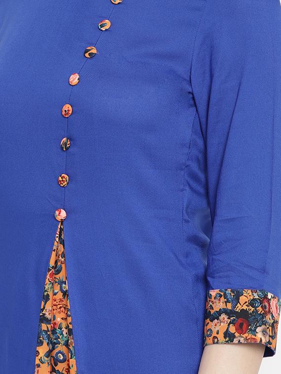 solid a-line kurta - 16016545 - Zoom Image - 4