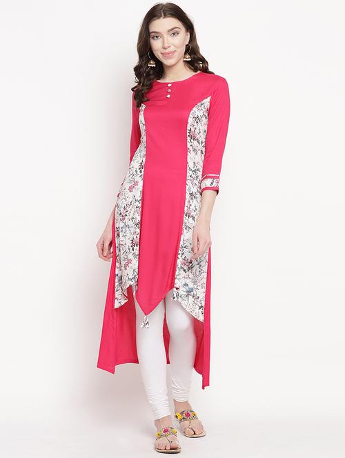printed asymmetric kurta - 16016550 - Standard Image - 1