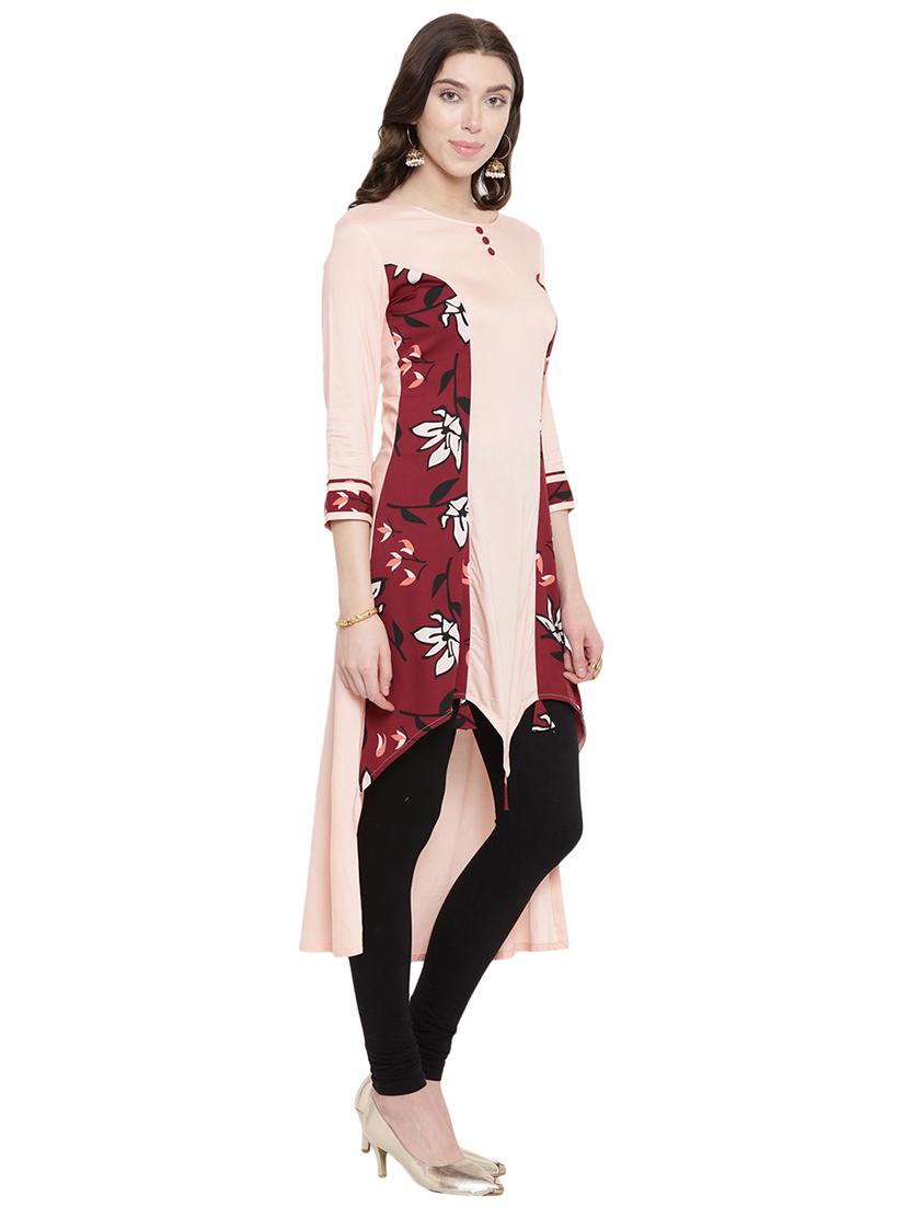 printed asymmetric kurta - 16016553 - Zoom Image - 2