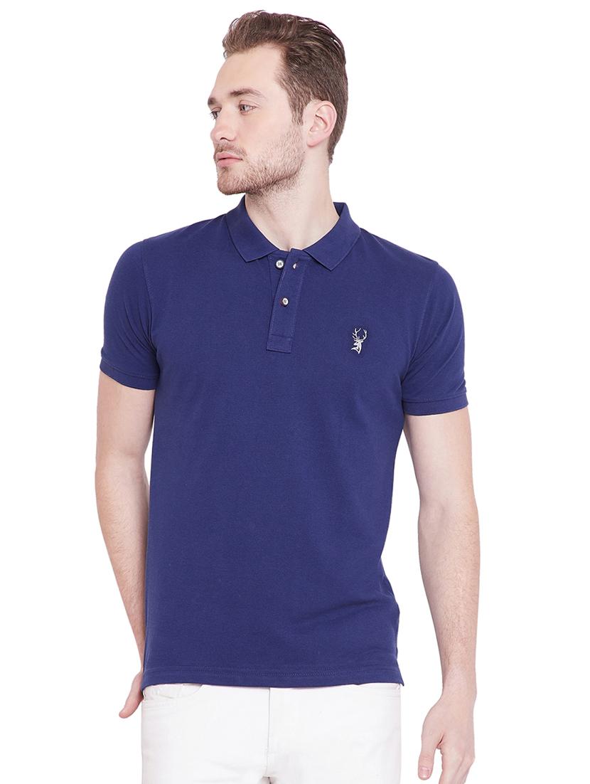 blue solid polo tshirt - 16016562 - Zoom Image - 1