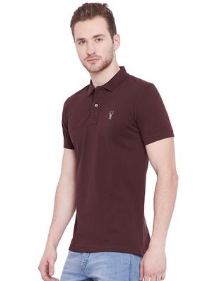 brown solid polo tshirt - 16016563 - Standard Image - 2