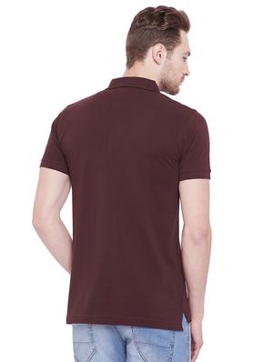 brown solid polo tshirt - 16016563 - Standard Image - 3