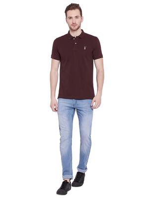 brown solid polo tshirt - 16016563 - Standard Image - 4