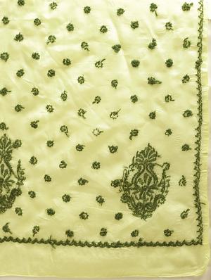 floral yellow chikankari saree - 16016609 - Standard Image - 4