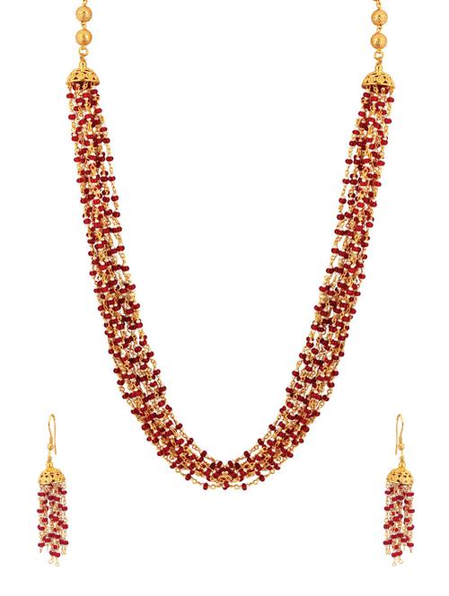 red brass necklaces and earring - 16016662 - Standard Image - 1
