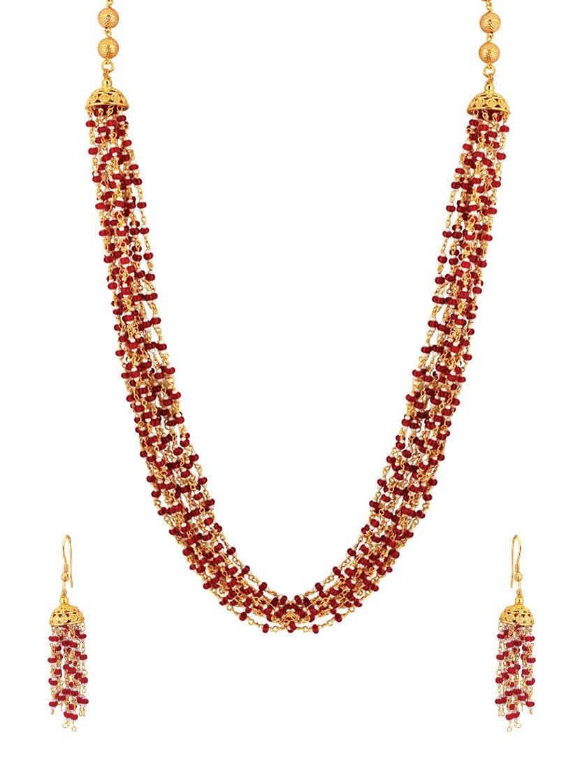 red brass necklaces and earring - 16016662 - Zoom Image - 1