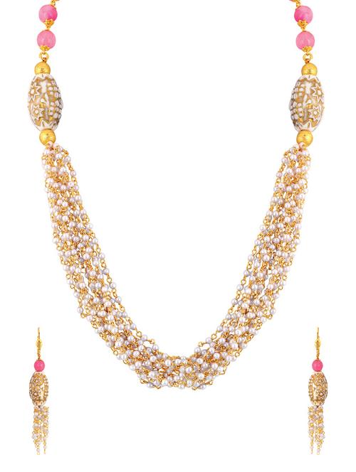 gold brass necklaces and earring - 16016663 - Standard Image - 1