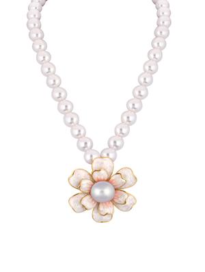 white brass necklaces and earring - 16016665 - Standard Image - 2