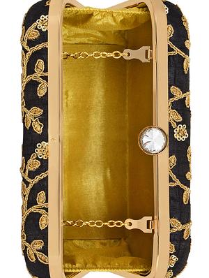 black metal box clutch - 16016818 - Standard Image - 3