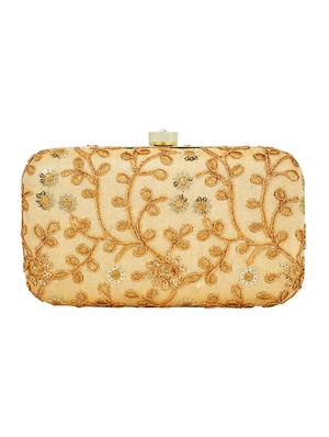 beige metal box clutch - 16016819 - Standard Image - 2