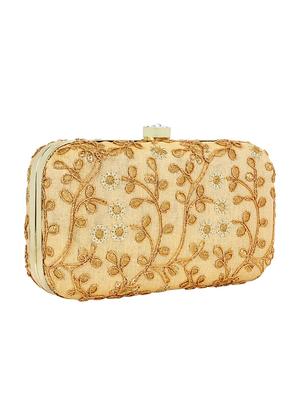 beige metal box clutch - 16016819 - Standard Image - 4