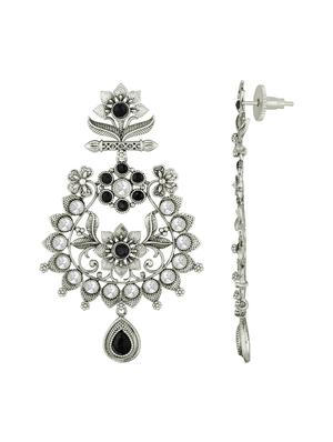 silver metal drop earring - 16016840 - Standard Image - 3