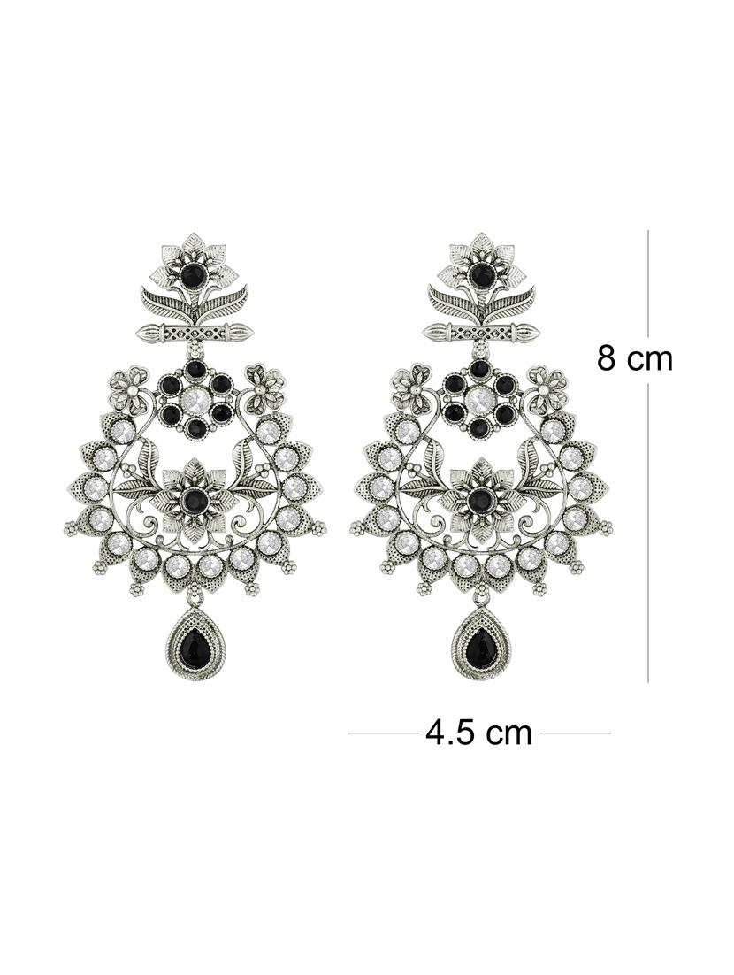 silver metal drop earring - 16016840 - Zoom Image - 2