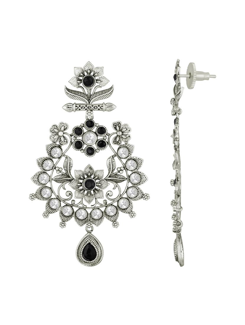 silver metal drop earring - 16016840 - Zoom Image - 3