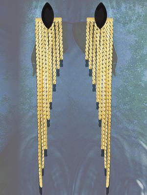 gold metal other earring - 16016844 - Standard Image - 3