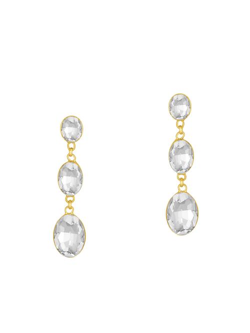 gold metal drop earring - 16016854 - Standard Image - 1