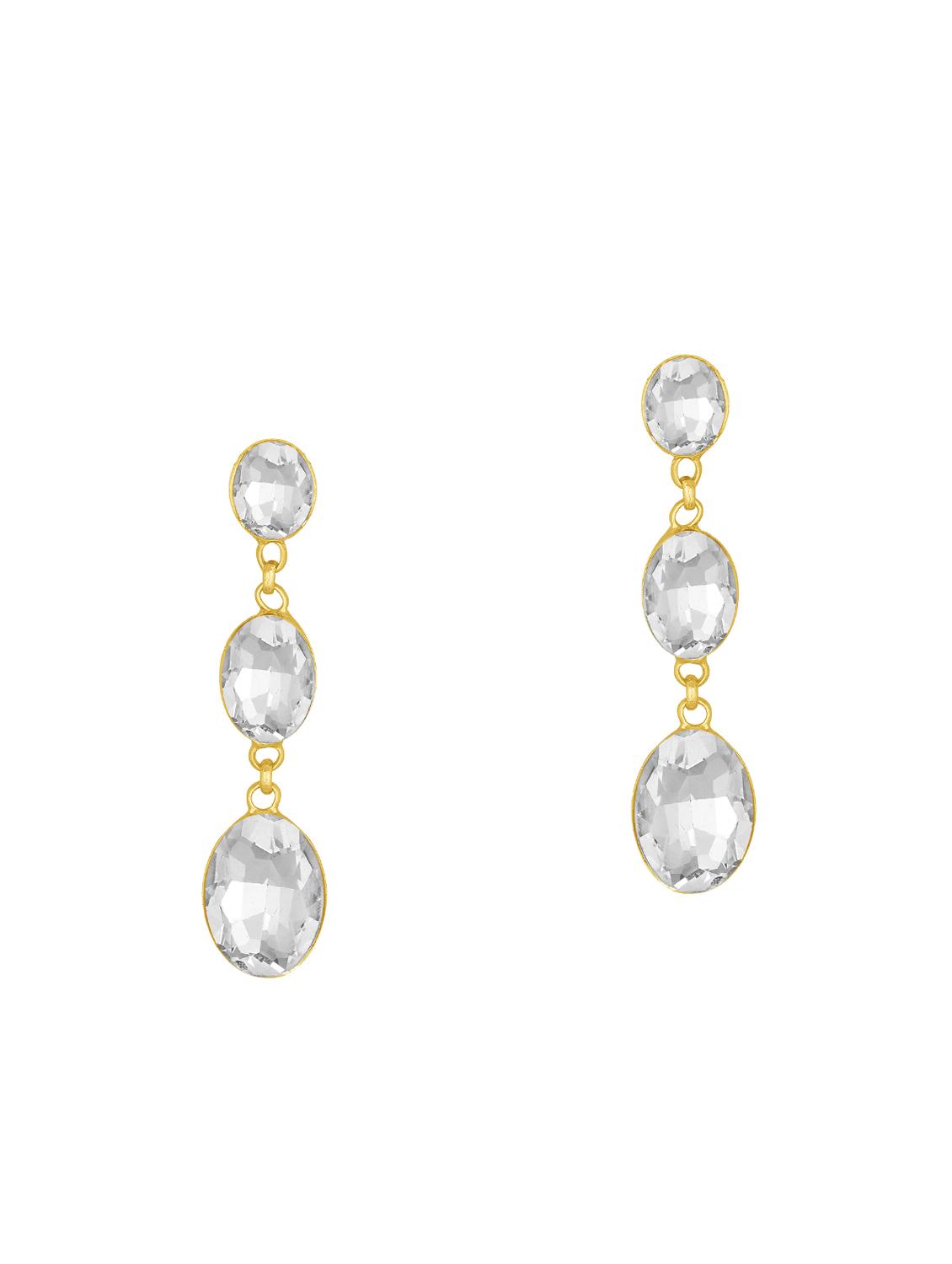gold metal drop earring - 16016854 - Zoom Image - 1