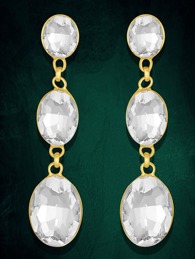gold metal drop earring - 16016854 - Zoom Image - 2