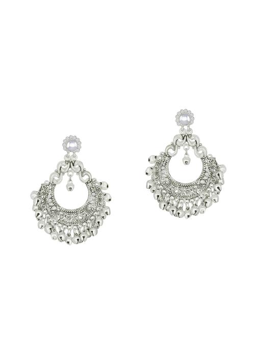 silver metal chandballi earring - 16016857 -  Standard Image - 0