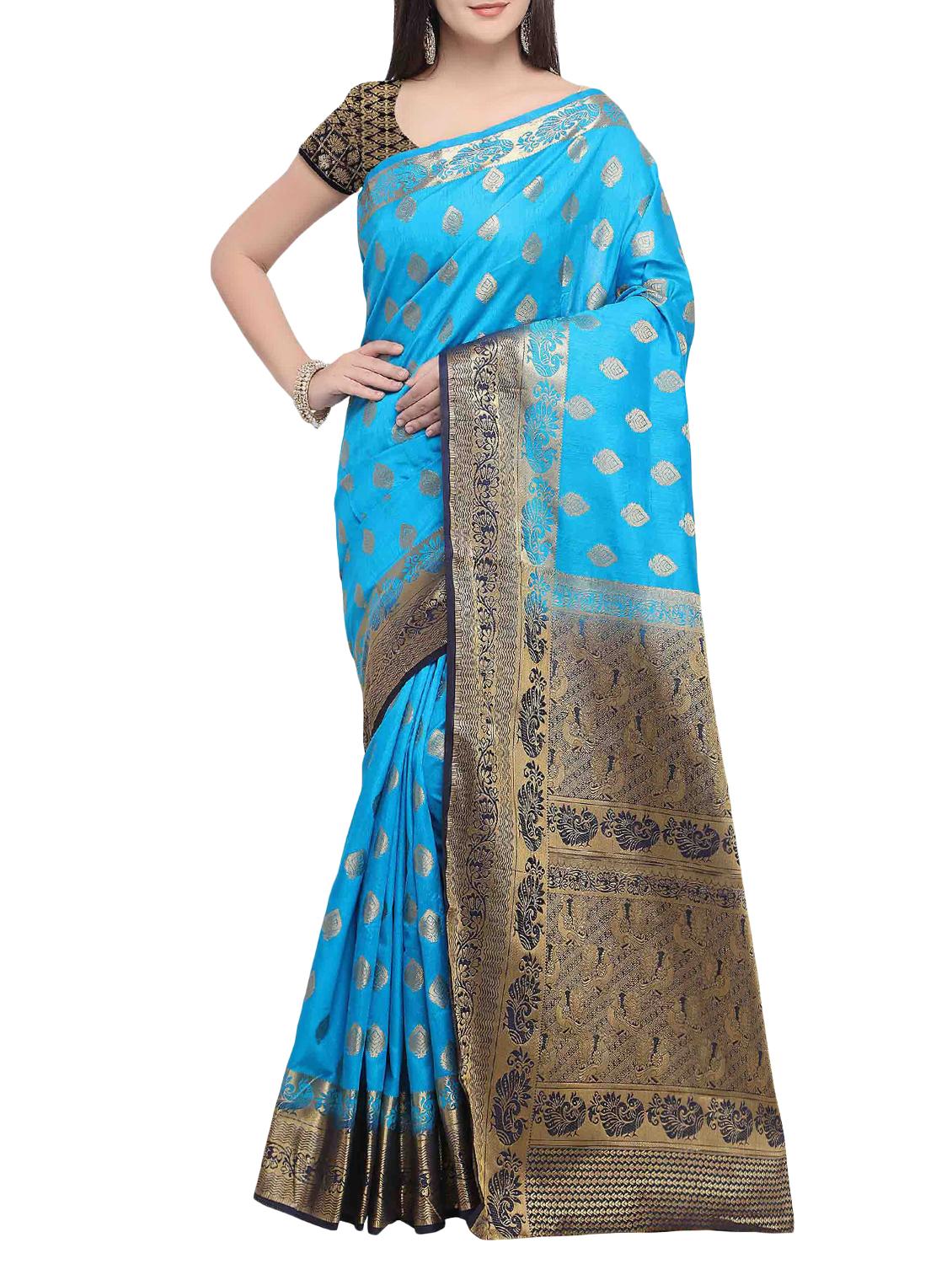 Zari woven saree with blouse - 16016969 - Zoom Image - 1