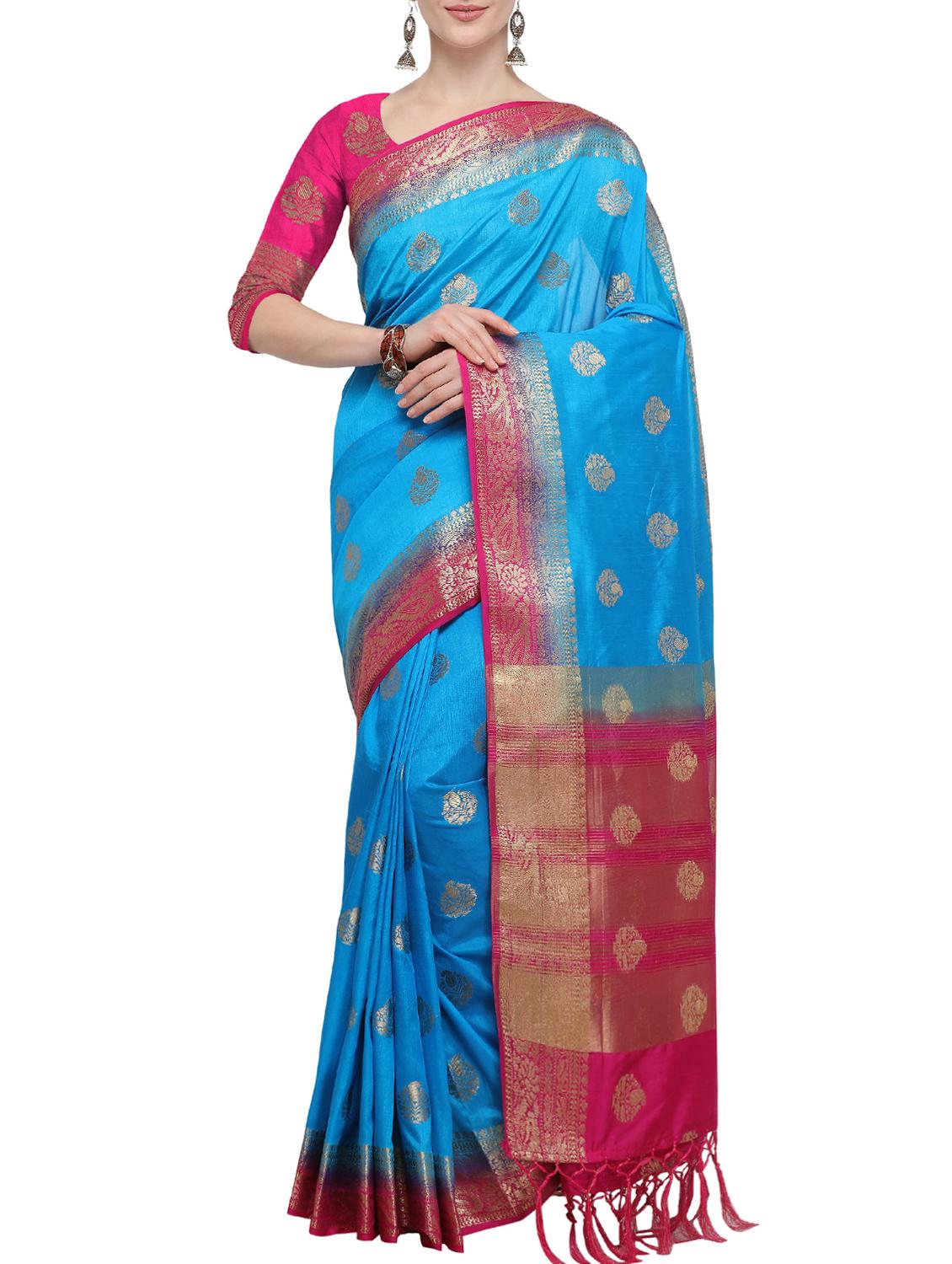 Zari woven saree with blouse - 16017000 - Zoom Image - 1