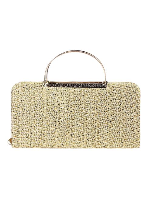 gold leatherette (pu) regular clutch - 16017078 - Very Small Image - 1
