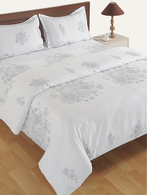 swayam cotton satin 250 tc ethinic print bed in a bag set of 4- white - 16017100 - Standard Image - 1