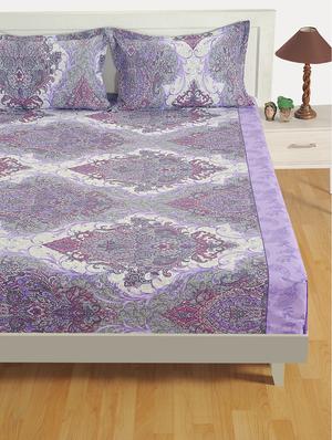 swayam 160 tc motifs print cotton double bed sheet with 2 pillow cover - 16017115 - Standard Image - 2