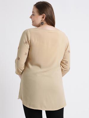 tie up high low plus tunic - 16017206 - Standard Image - 3