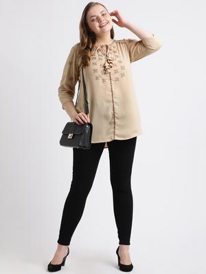tie up high low plus tunic - 16017206 - Standard Image - 4