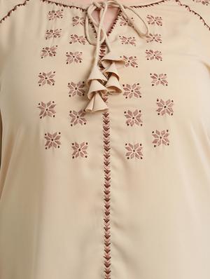 tie up high low plus tunic - 16017206 - Standard Image - 5