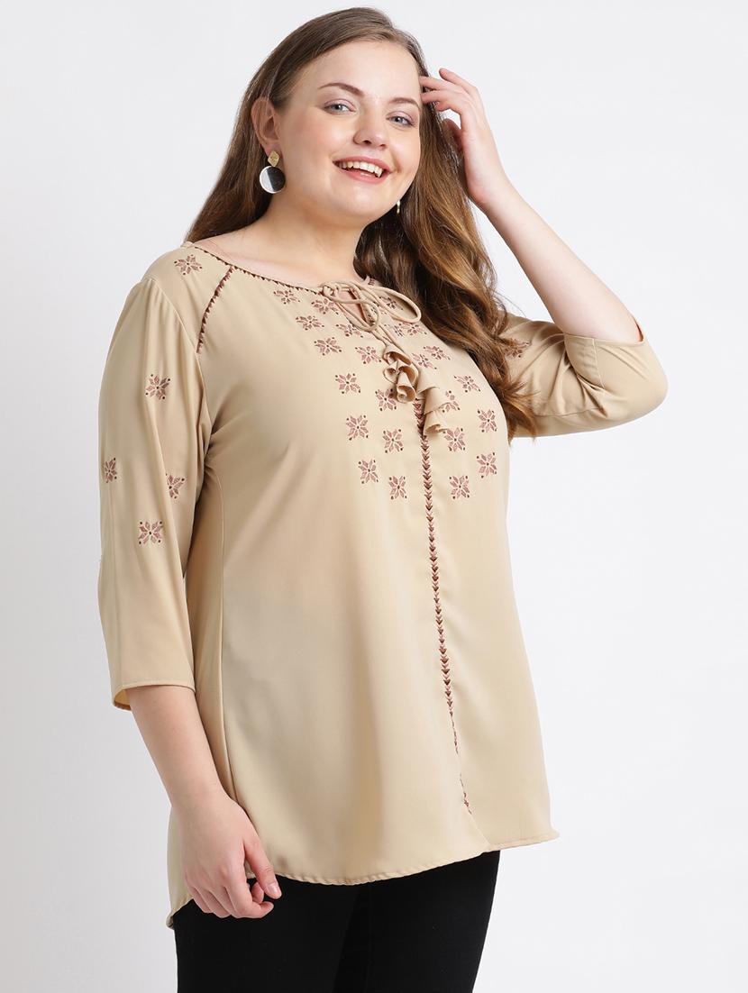tie up high low plus tunic - 16017206 - Zoom Image - 2