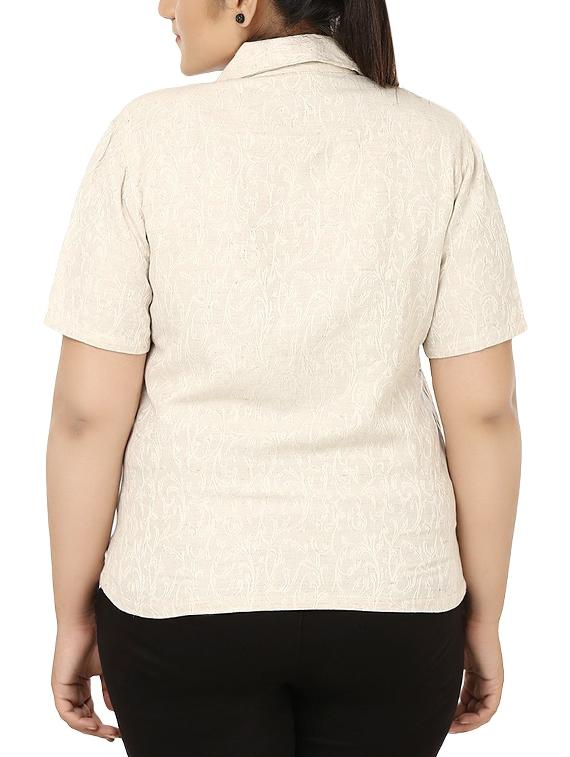 floral embroidered plus shirt - 16017228 - Zoom Image - 3