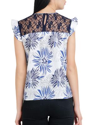 lace insert floral top - 16017231 - Standard Image - 3