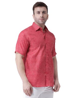 red linen casual shirt - 16017576 - Standard Image - 2