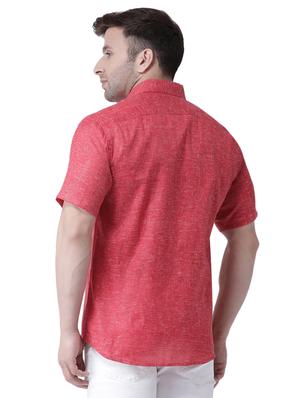 red linen casual shirt - 16017576 - Standard Image - 3