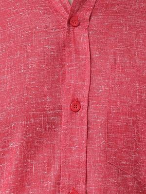 red linen casual shirt - 16017576 - Standard Image - 5