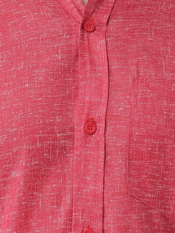 red linen casual shirt - 16017576 - Zoom Image - 5