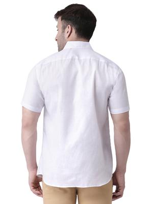 white linen casual shirt - 16017579 - Standard Image - 3