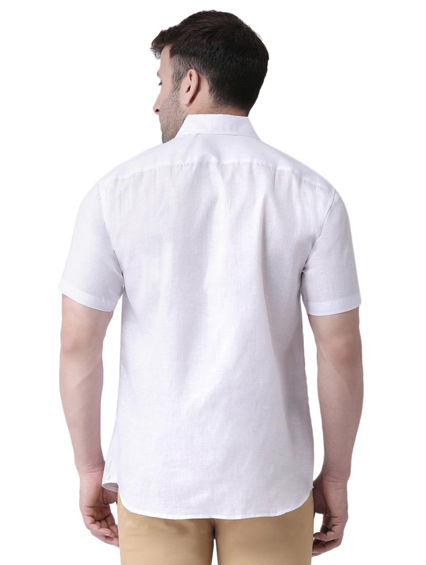 white linen casual shirt - 16017579 - Zoom Image - 3
