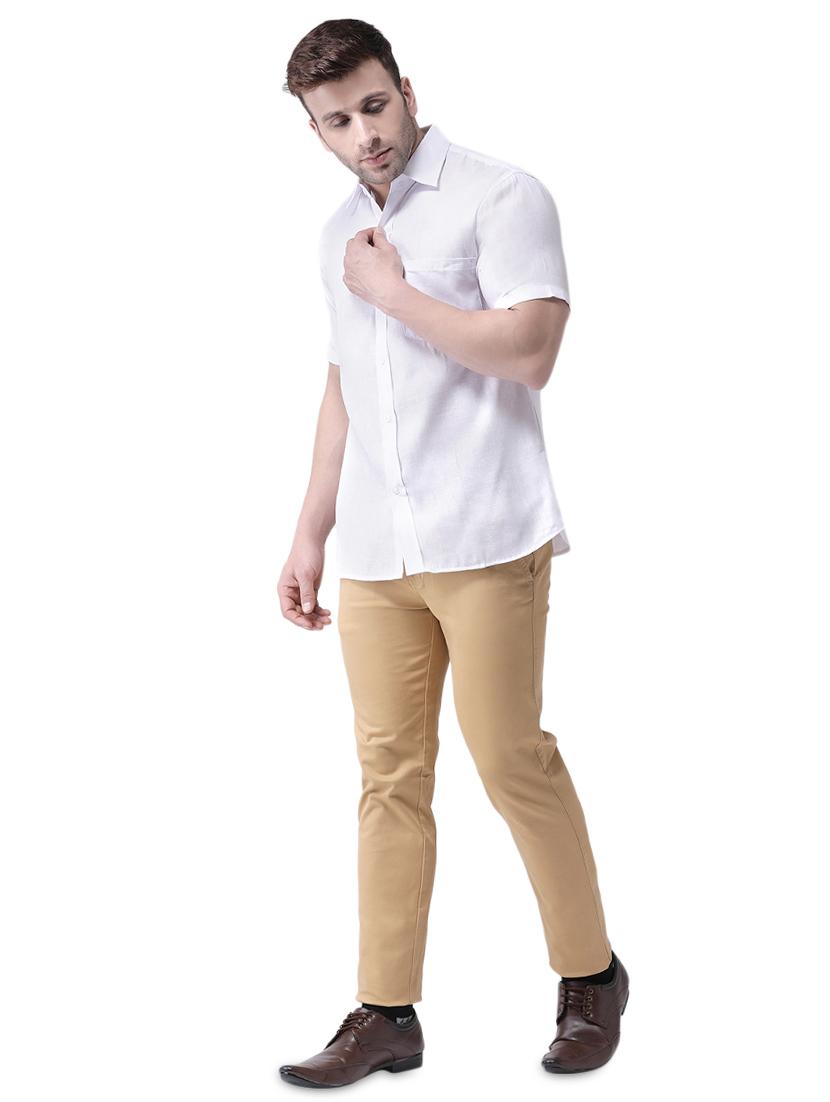 white linen casual shirt - 16017579 - Zoom Image - 4