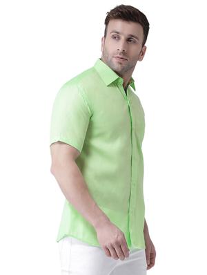 green linen casual shirt - 16017580 - Standard Image - 2