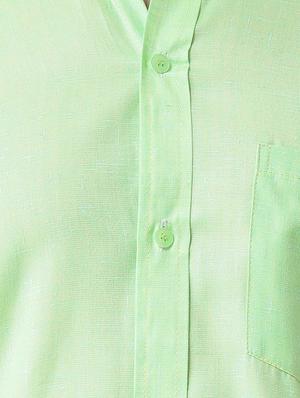 green linen casual shirt - 16017580 - Standard Image - 5