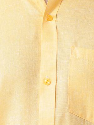 yellow linen casual shirt - 16017581 - Standard Image - 5