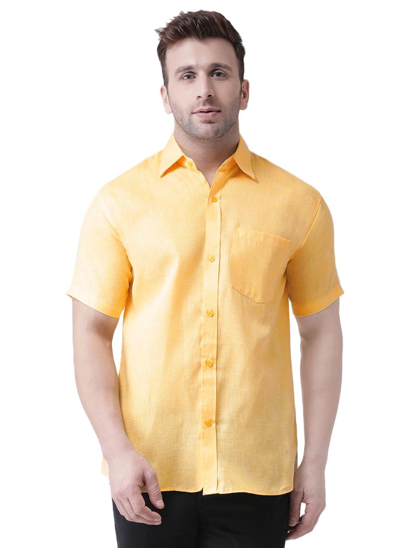 yellow linen casual shirt - 16017581 - Zoom Image - 1